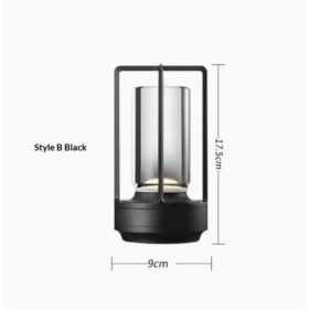 2-Pack Portable Cordless LED Table Lamps – 5000mAh Touch Dimmable Lights (Option: StyleB Black)
