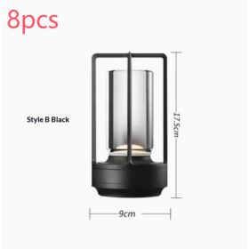 2-Pack Portable Cordless LED Table Lamps – 5000mAh Touch Dimmable Lights (Option: StyleB Black 8pcs)