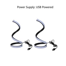 2-Pack Spiral LED Table Lamps – 3-Color Dimmable Modern Accent Lights (Option: Black)